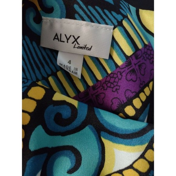 Alyx Limited Womens Geometric Multicolor Silky Sleeveless Sheath Dress Size 4 - Picture 6 of 6